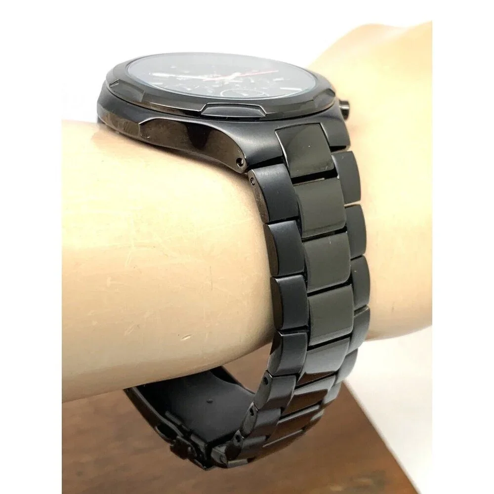 Bulova Men's Watch 98A189 Black Dial Quartz Chronograph Stainless Steel 46mm